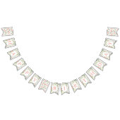 ウォーターカラーピンクローズグリーンリーハッピーバースデー バンティングフラッグ (全)