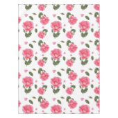 ウォーターカラーピンクローズシャビーシックデザイン テーブルクロス (正面)