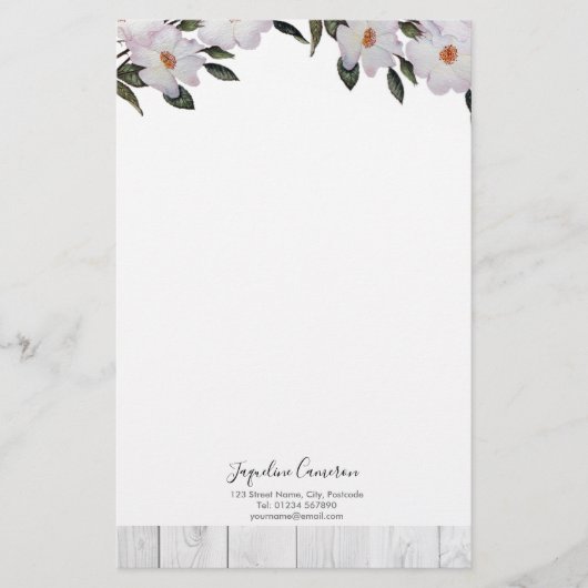 ウォーターカラーピンクローズバレリーナイラストレーション 便箋 (正面)