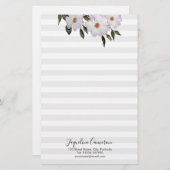 ウォーターカラーピンクローズバレリーナイラストレーション 便箋 (正面/裏面)