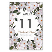 ウォーターカラーピンクローズバレリーナフローラアート結婚ズ テーブルナンバー (正面)