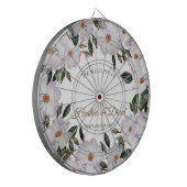 ウォーターカラーピンクローズバレリーナフローラアート ダーツボード (正面左)