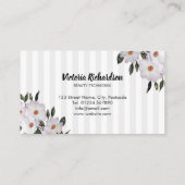 ウォーターカラーピンクローズバレリーナフローラアート 名刺 (裏面)