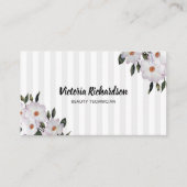 ウォーターカラーピンクローズバレリーナフローラアート 名刺 (正面)