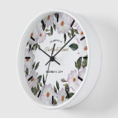 ウォーターカラーピンクローズバレリーナフローラアート 壁時計 (傾斜)