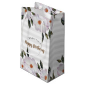 ウォーターカラーピンクローズバレリーナフローラデザイン スモールペーパーバッグ (裏面アングル)