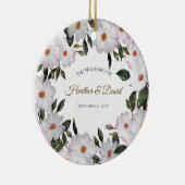 ウォーターカラーピンクローズバレリーナフローラデザイン セラミックオーナメント (右)