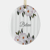 ウォーターカラーピンクローズバレリーナフローラデザイン セラミックオーナメント (右)