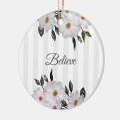 ウォーターカラーピンクローズバレリーナフローラデザイン セラミックオーナメント (左)