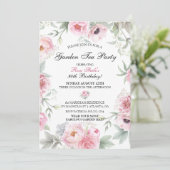 ウォーターカラーピンクローズフラワーズ 招待状 (スタンド正面)