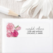 ウォーターカラーピンクローズブライダル住所 シール (インサイチュ)