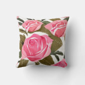 ウォーターカラーピンクローズブーケ装飾用クッション クッション (裏面)