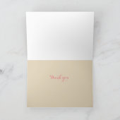 ウォーターカラーピンクローズボタニックイラストレーション サンキューカード (内部)