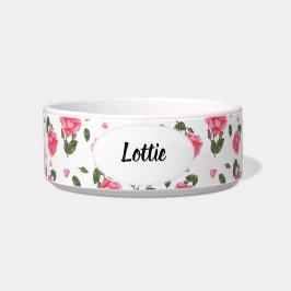 ウォーターカラーピンクローズボタニックイラストレーション ボウル