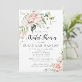ウォーターカラーピンクローズユーカリブライダルシャワー 招待状 (スタンド正面)