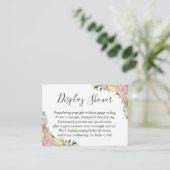 ウォーターカラーピンクローズレモンズディスプレイブライダルシャワー エンクロージャーカード (スタンド正面)