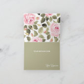 ウォーターカラーピンクローズ サンキューカード (内部)