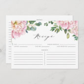 ウォーターカラーピンクローズ&ユーカリブライダルレシピ エンクロージャーカード (正面/裏面)