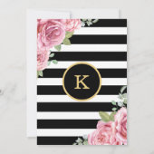 ウォーターカラーピンクローゼス/ロマンティックパリ誕生日 招待状 (裏面)