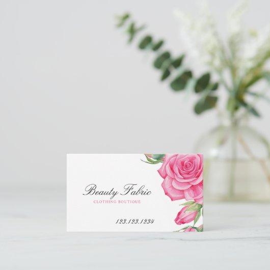 ウォーターカラーピンクローゼズアパレルファッションブティック 名刺 (スタンド正面)