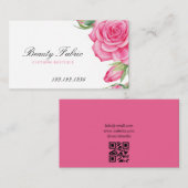 ウォーターカラーピンクローゼズアパレルファッションブティック 名刺 (正面/裏面)