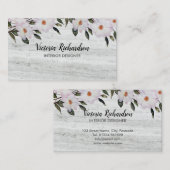 ウォーターカラーピンクローゼズバレリーナフローラアート 名刺 (正面/裏面)