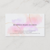 ウォーターカラーピンク金ゴールドシック爪、 ネイル美しいサロン ロイヤリティカード (裏面)