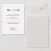 ウォーターカラーピンク金ゴールドホワ結婚イトズホテル詳細 エンクロージャーカード (正面/裏面)