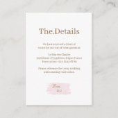 ウォーターカラーピンク金ゴールドホワ結婚イトズホテル詳細 エンクロージャーカード (正面)