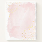 ウォーターカラーピンクx金ゴールドバルミツワーゲストブック ノートブック (裏面)