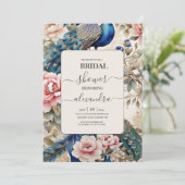 ウォーターカラーピーコックチノワセリーブライダルシャワー 招待状 (スタンド正面)