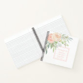 ウォーターカラーピーチアンドグリーンフローラゲストブック | ノートブック (内部)