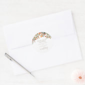 ウォーターカラーピーチセージグリーンフローラ結婚ズ ラウンドシール (封筒)