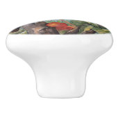 ウォーターカラーピーチツリーオーチャードフルーツハーベスト セラミックノブ (側面)