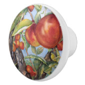 ウォーターカラーピーチツリーオーチャードフルーツハーベスト セラミックノブ (右)