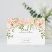 ウォーターカラーピーチバラグリーンリー |ドットのオーバーレイ 出欠カード (スタンド正面)