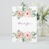 ウォーターカラーピーチバラフローラ サンキューカード (スタンド正面)