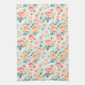ウォーターカラーピーチバラ キッチンタオル (縦)
