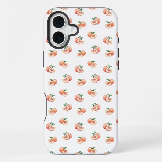 ウォーターカラーピーチパターン iPhoneケース (裏面)