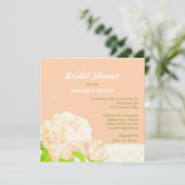 ウォーターカラーピーチピーニーブライダルシャワー 招待状 (スタンド正面)