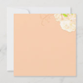 ウォーターカラーピーチピーニーブライダルシャワー 招待状 (裏面)