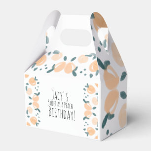 ウォーターカラーピーチフルーツ誕生日パーティーボーダーアート フェイバーボックス