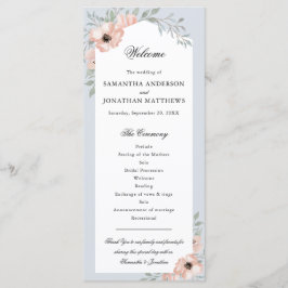 ウォーターカラーピーチフローラダスティブルー結婚式 プログラム