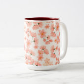 ウォーターカラーピーチフローラ ツートーンマグカップ (正面右)