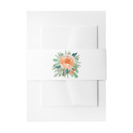 ウォーターカラーピーチフローラ 招待状ベリーバンド