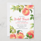 ウォーターカラーピーチブライダルシャワー 招待状 (正面)