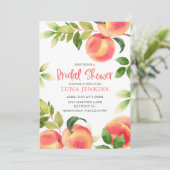 ウォーターカラーピーチブライダルシャワー 招待状 (スタンド正面)