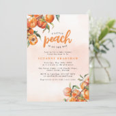 ウォーターカラーピーチベビーシャワー招待状 招待状 (スタンド正面)