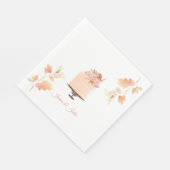 ウォーターカラーピーチ結婚フローラテーマ スタンダードランチョンナプキン (角)