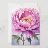 ウォーターカラーピーニーフラットホリデーカード シーズンカード (正面)